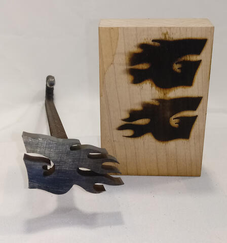 Single Letter Flames Branding Iron